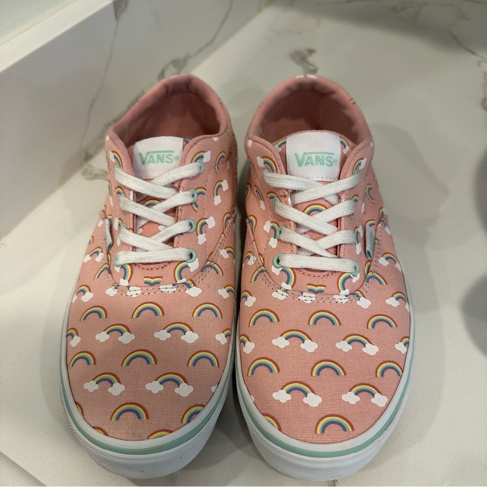 Vans Youth Kids Girls Doheny Rainbows Shoes Sneakers Size Missy 6 Pink Lace Up - Picture 5 of 14